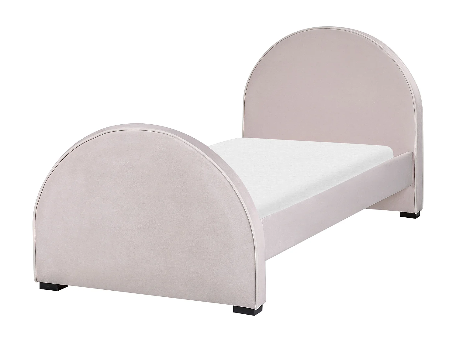 Lit d'enfant Velours NOZAY 90 x 200 cm Rose pastel