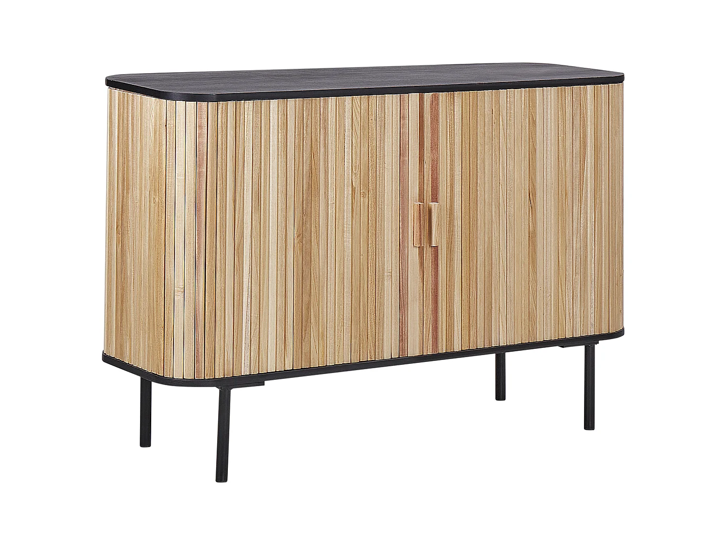 Armoire LINDON Bois de paulownia Marron/noir