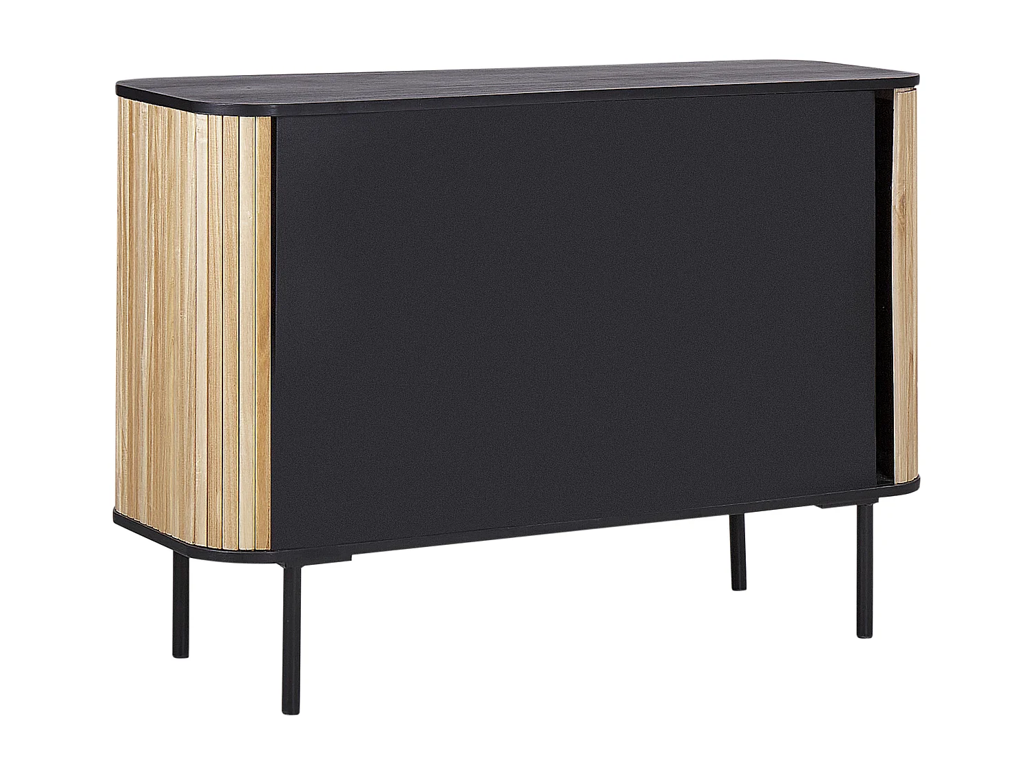 Kast LINDON Paulowniahout Bruin/zwart