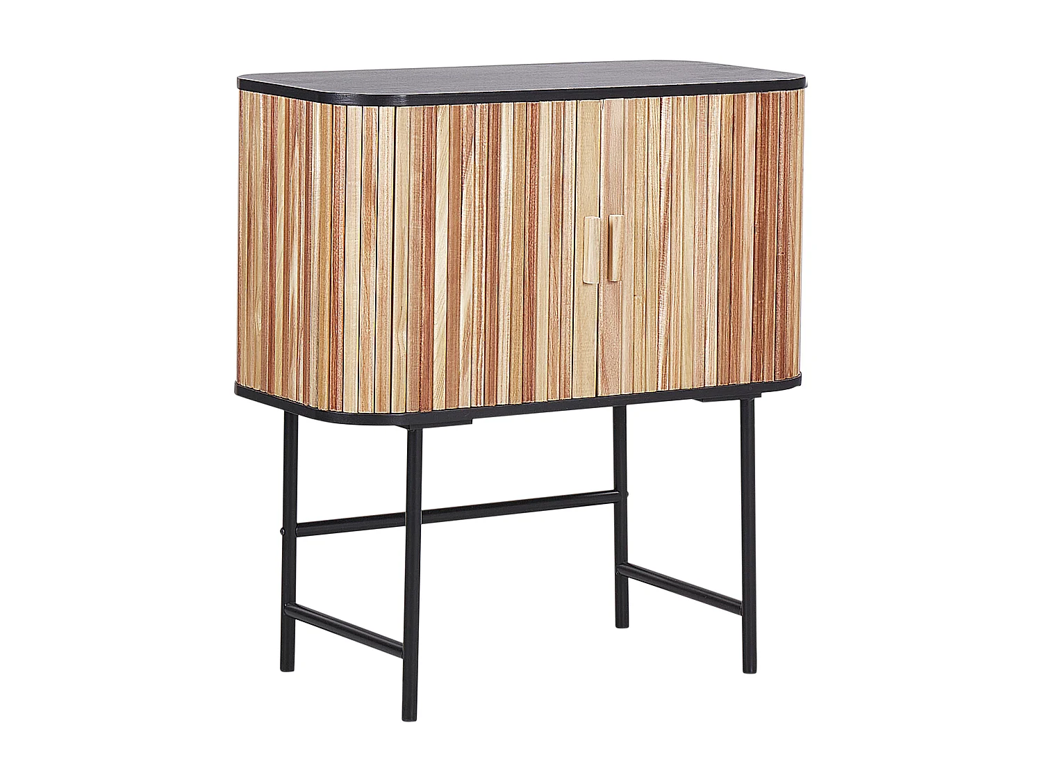 Armoire CARNEY Bois de paulownia Marron/noir