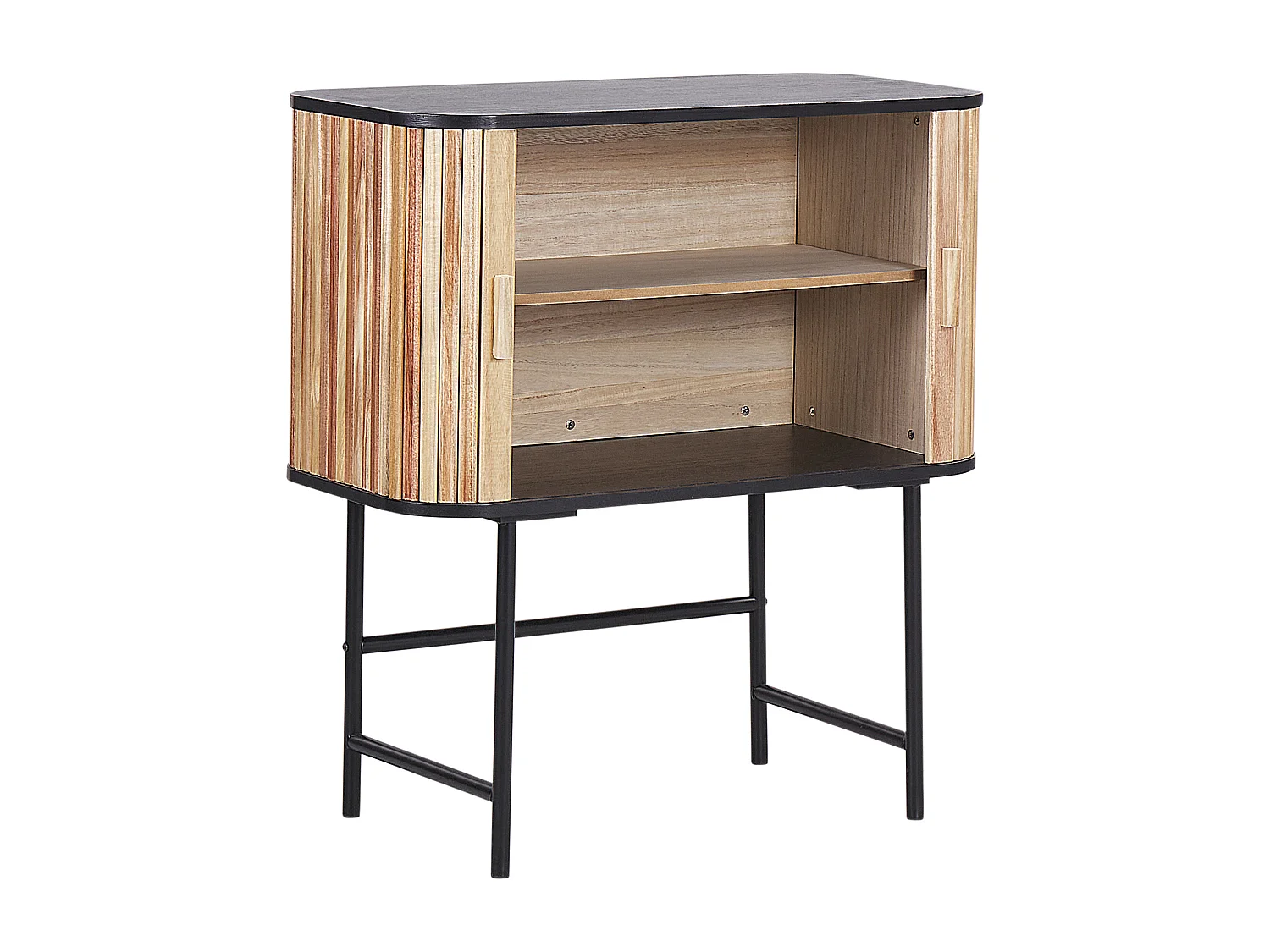 Armoire CARNEY Bois de paulownia Marron/noir