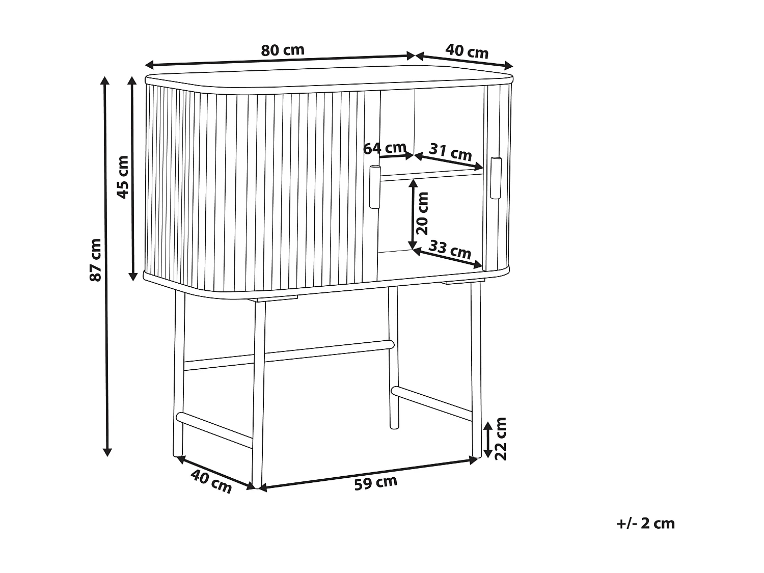Armoire CARNEY Bois de paulownia Marron/noir