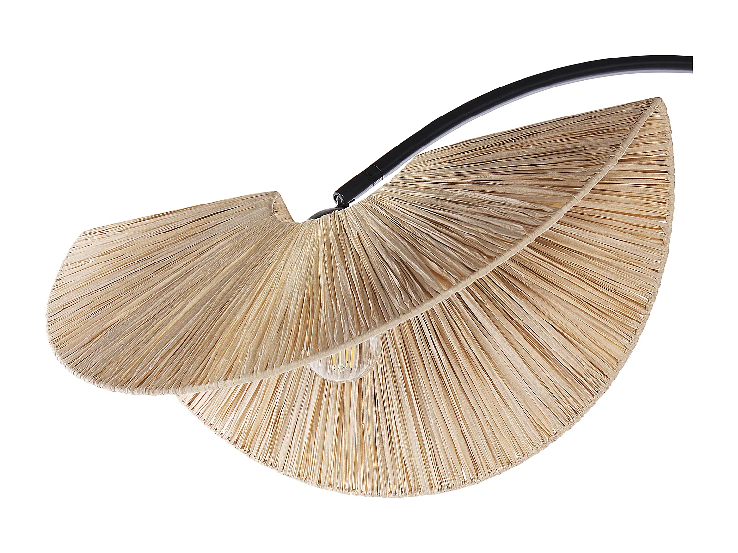 Stehlampe mit Papierschirm natürlich gefaltete Optik rund 1-flammig Boho Herron