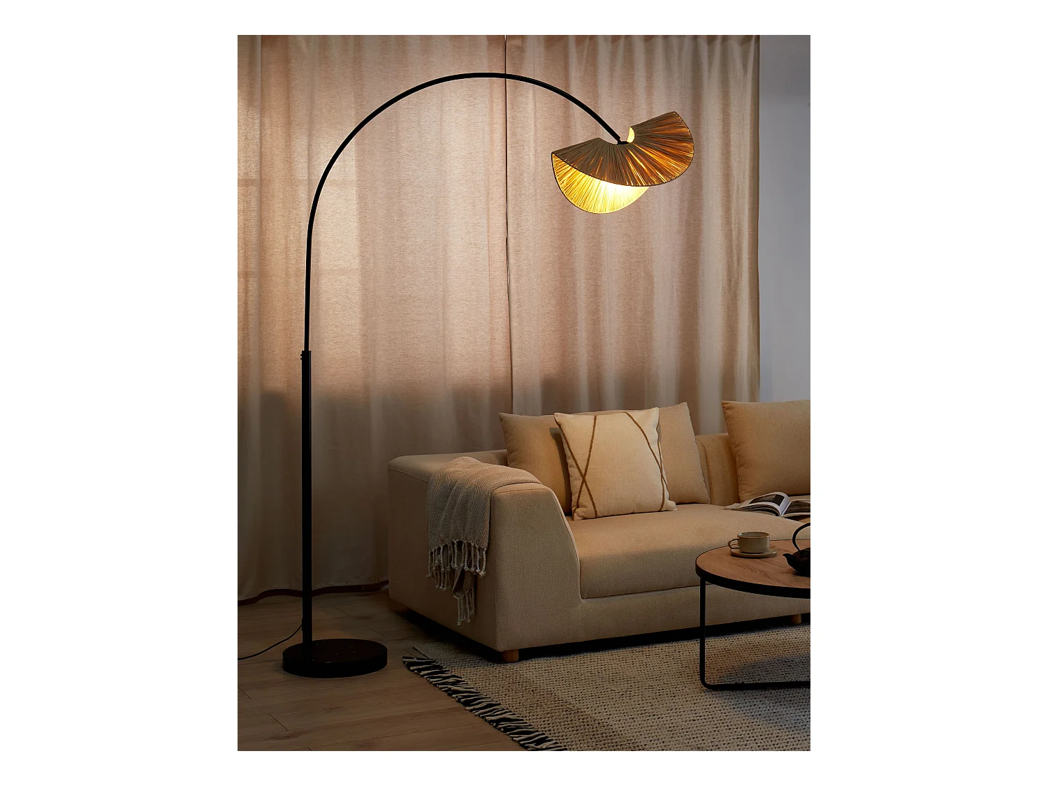 Staande lamp HERRON Natuurlijk