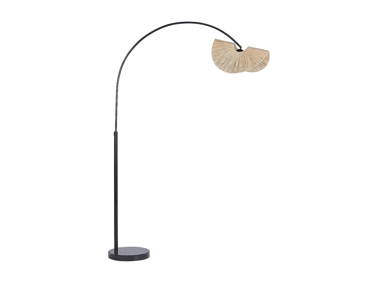 Stehlampe mit Papierschirm natürlich gefaltete Optik rund 1-flammig Boho Herron