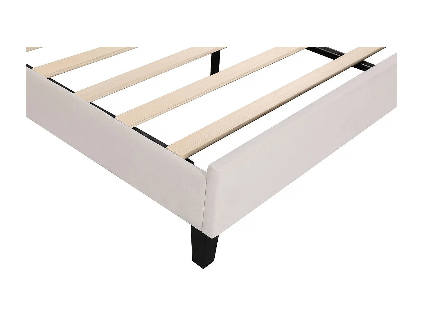 Lit coquillage en velours "Manon" - Beige - 140 x 190 cm