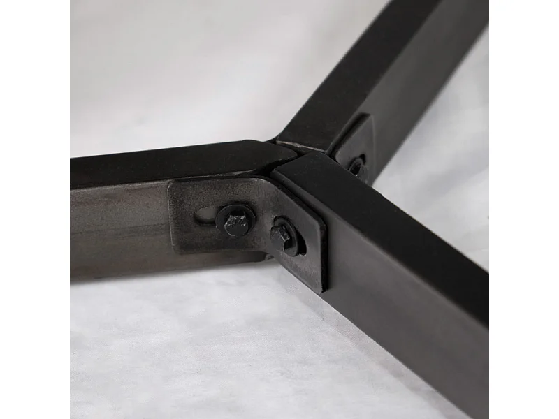 Table basse D. 70 cm plateau effet ardoise et pieds métal noir - BLACK