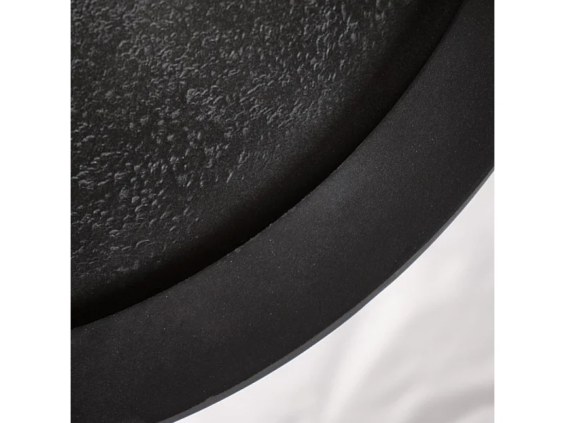 Table basse D. 70 cm plateau effet ardoise et pieds métal noir - BLACK