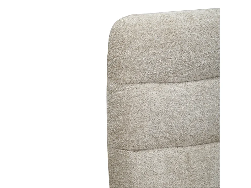 Chaise pivotante 360° tissu doux écru pied croix métal noir - JULIE