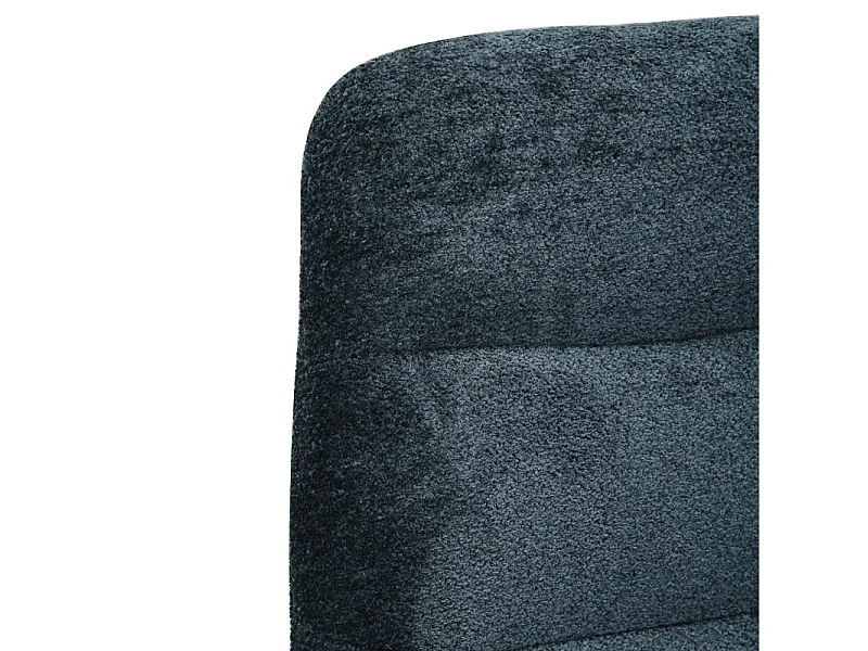 Chaise pivotante 360° tissu doux bleu foncé pied croix métal - JULIE