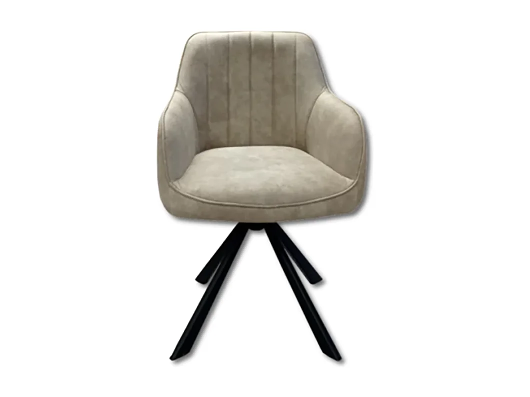 Chaise rotative Xara taupe pieds métal noir