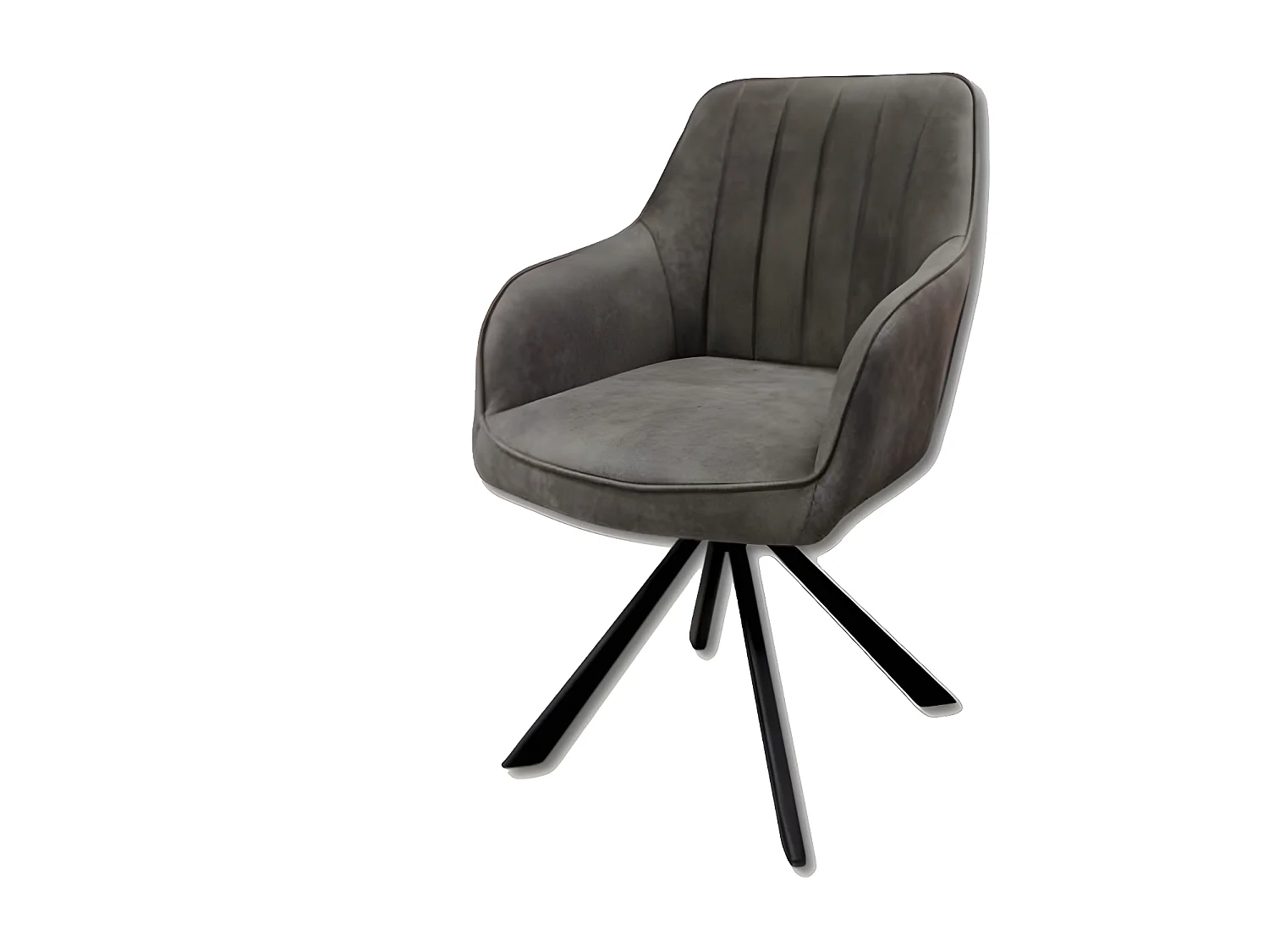 Chaise rotative Xara gris pieds métal noir