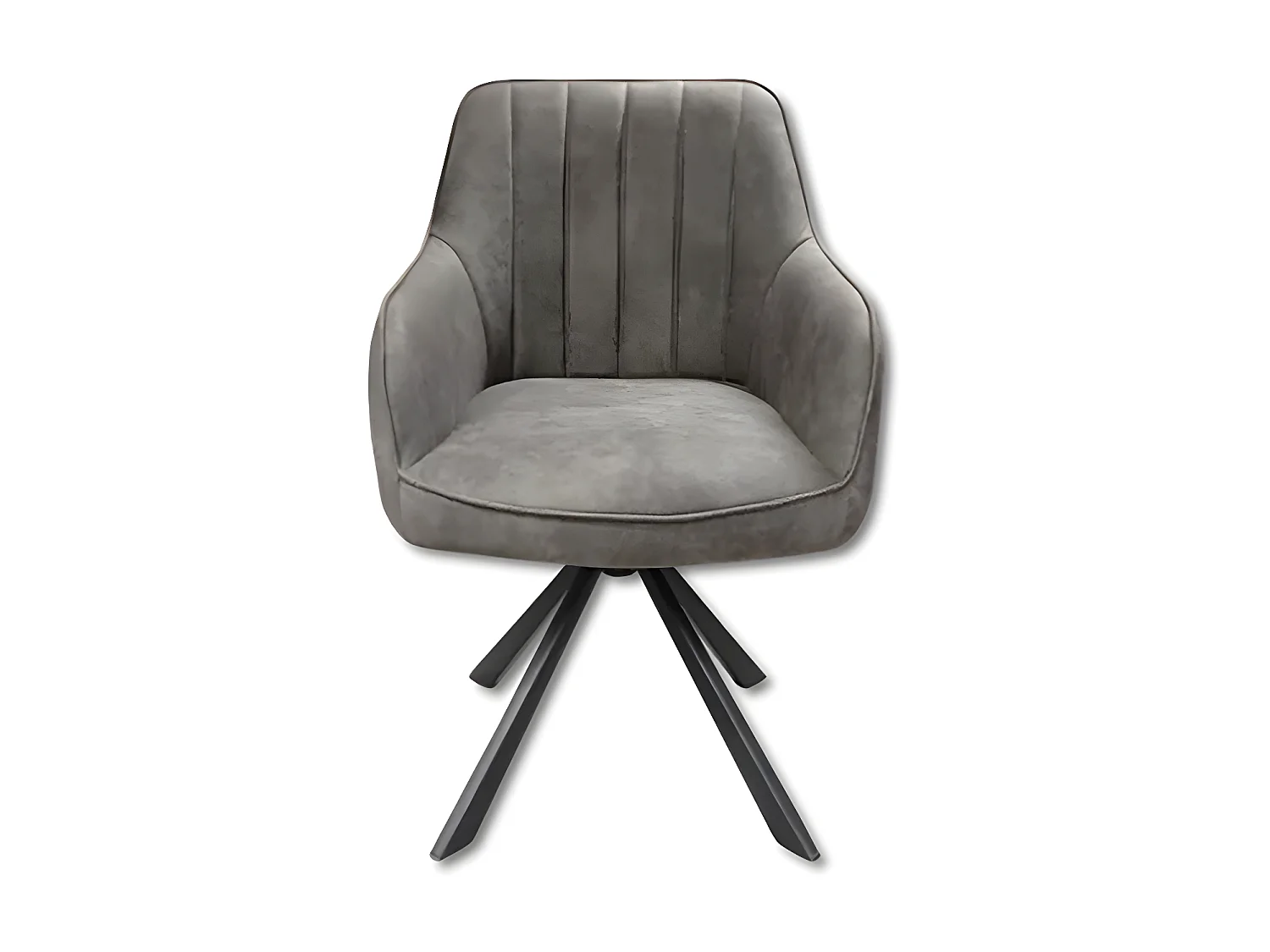 Chaise rotative Xara gris pieds métal noir