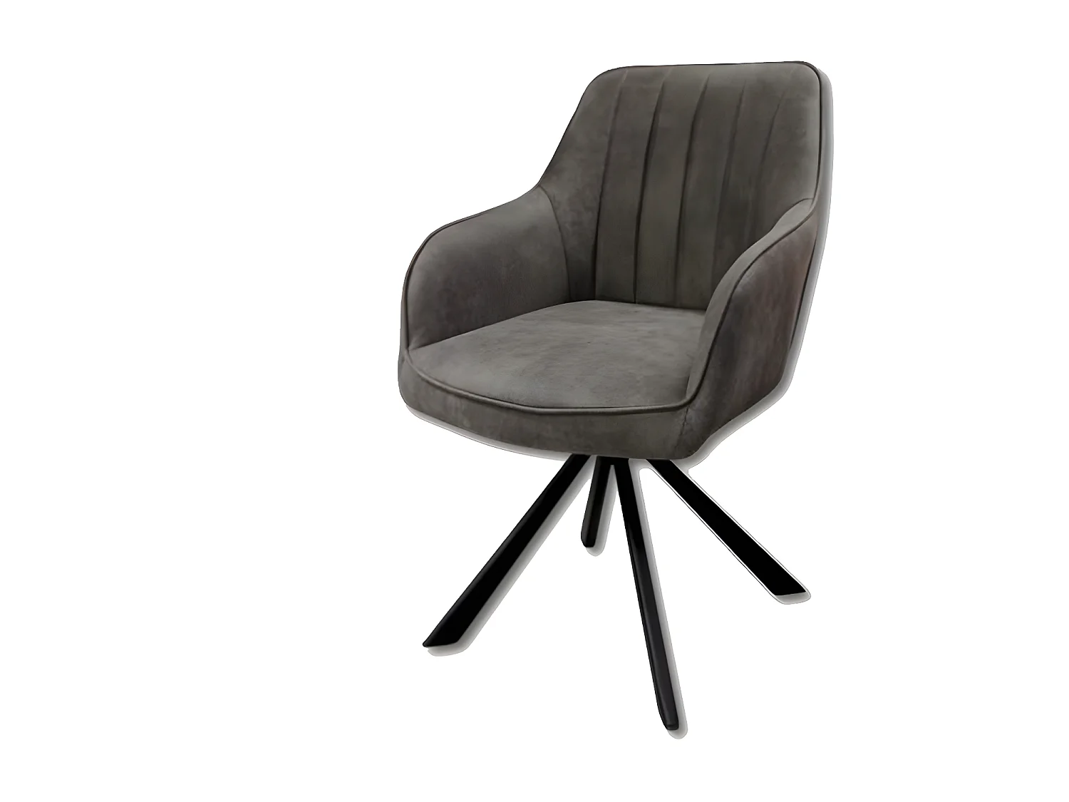 Chaise rotative Xara gris pieds métal noir