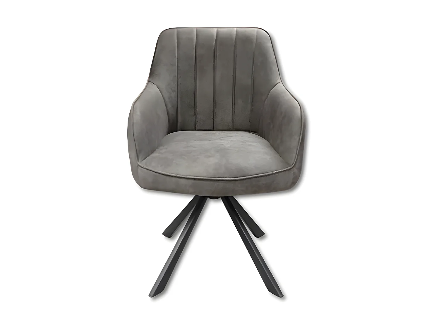 Chaise rotative Xara gris pieds métal noir