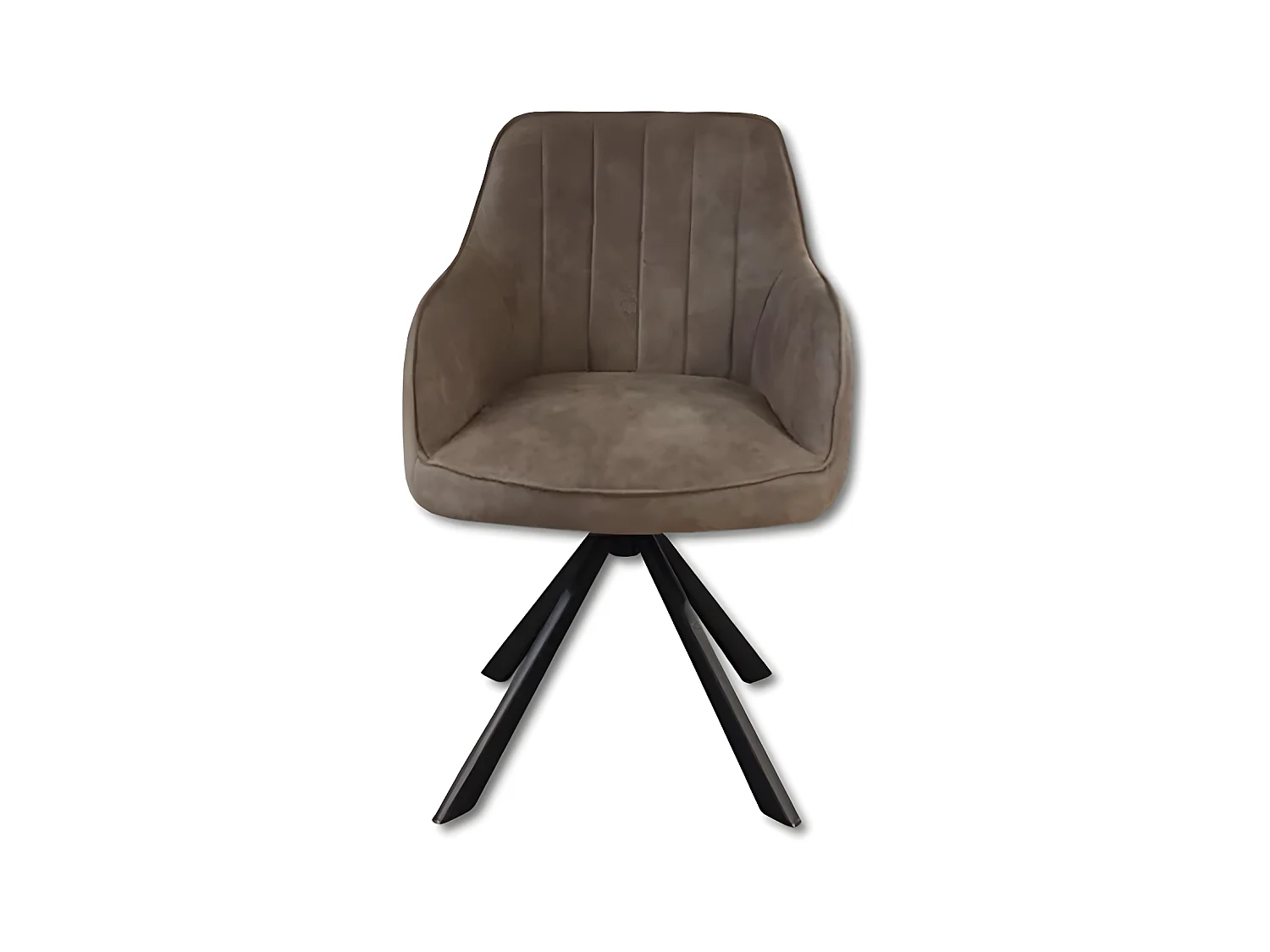 Chaise rotative Xara marron pieds métal noir