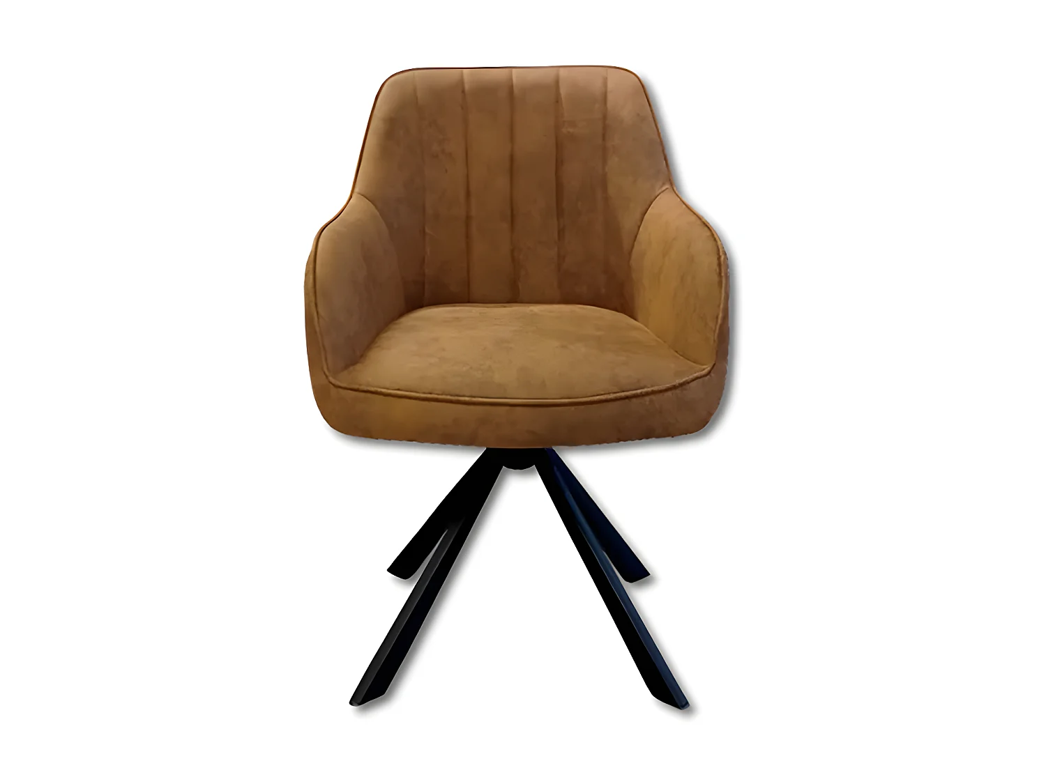 Chaise rotative Xara cognac pieds métal noir