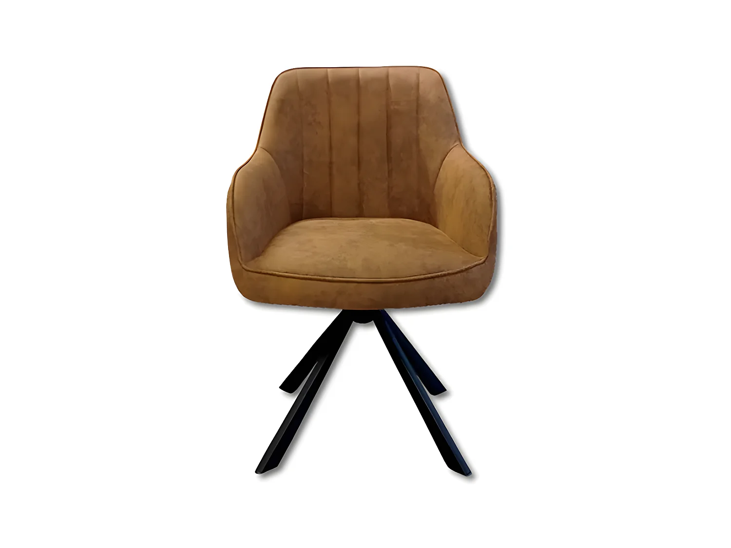 Chaise rotative Xara cognac pieds métal noir