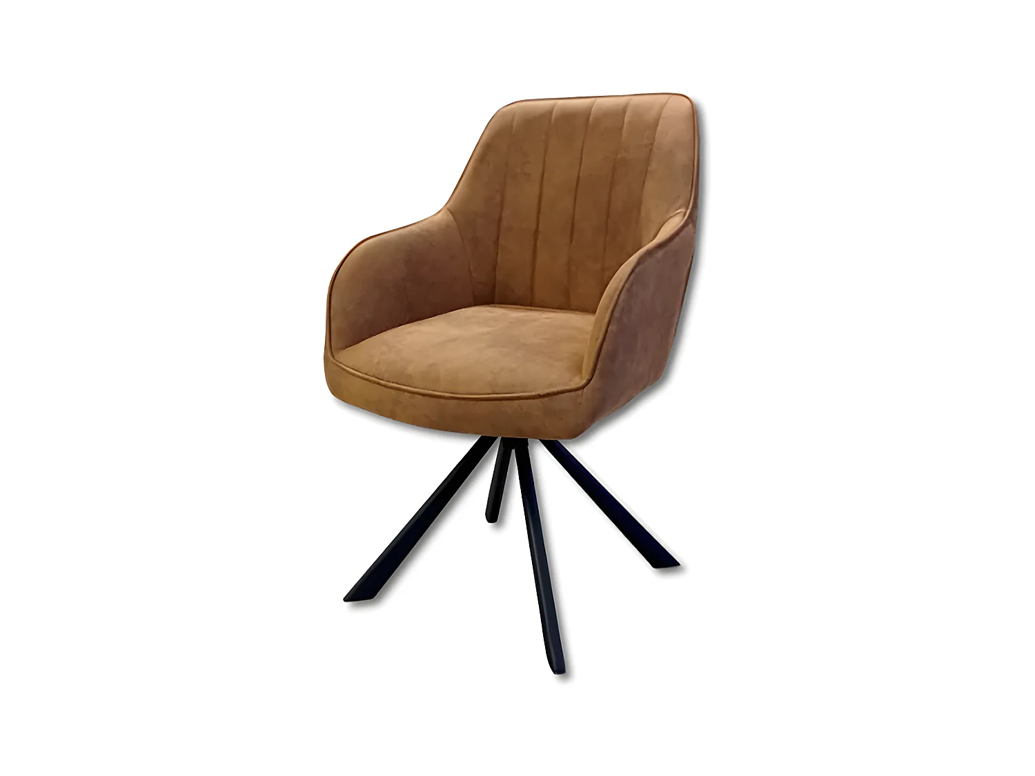 Chaise rotative Xara cognac pieds métal noir
