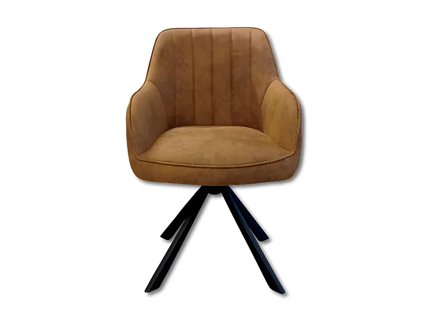 Chaise rotative Xara cognac pieds métal noir