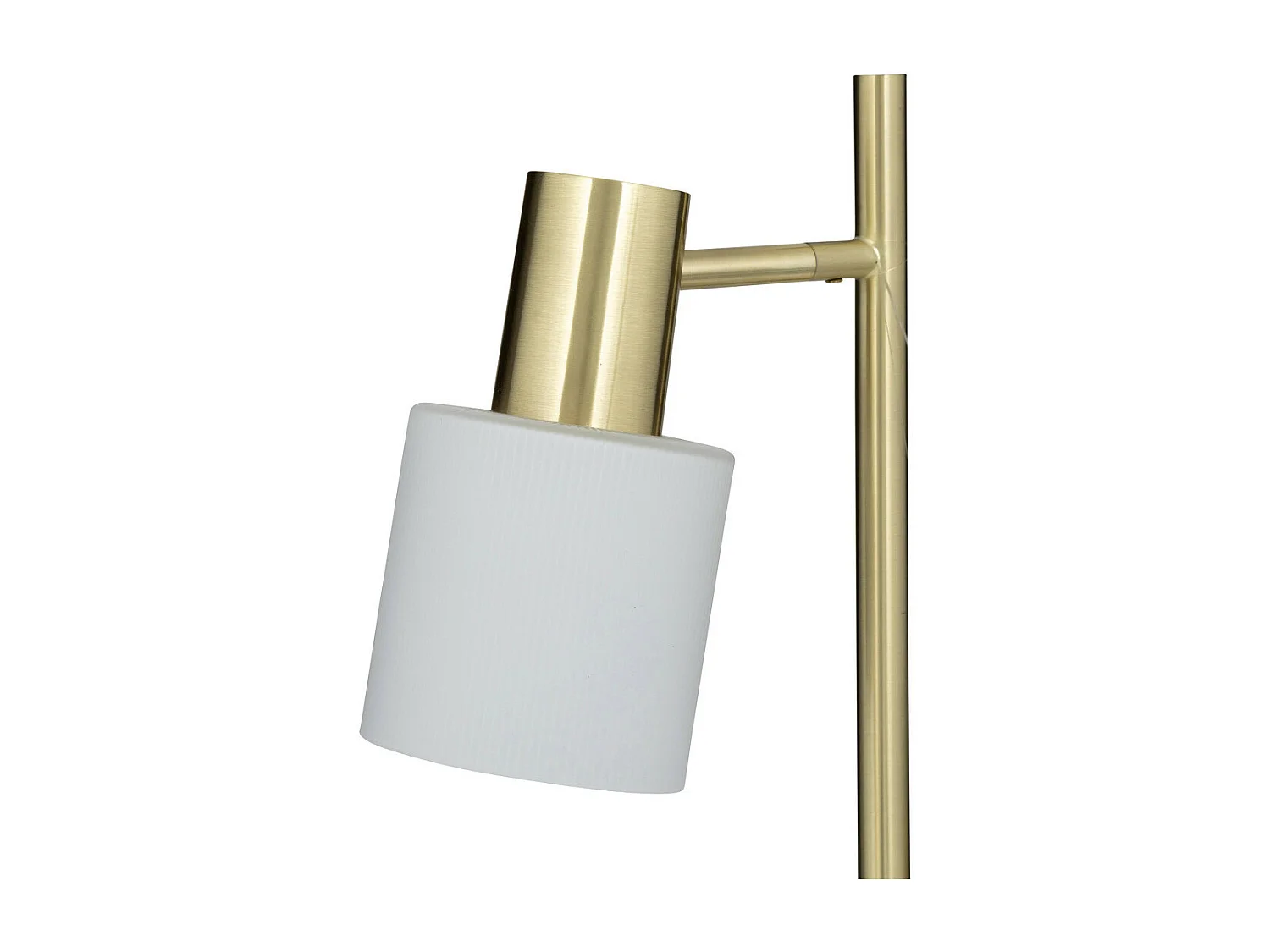 Lampadaire en métal Doré et 2 abat-jours en verre Blanc H 143 cm