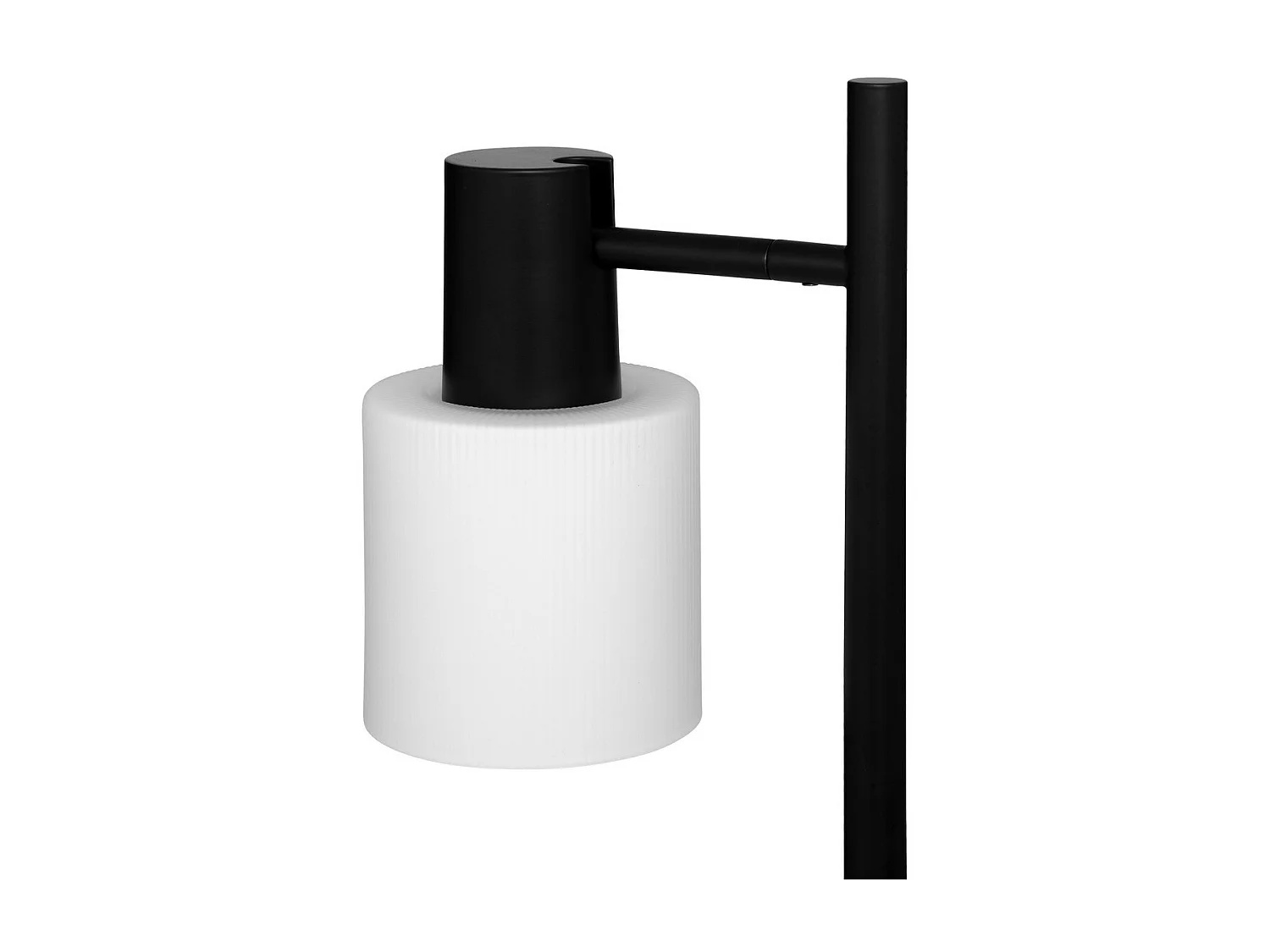 Lampadaire en métal Noir et 2 abat-jours en verre Blanc H 143 cm