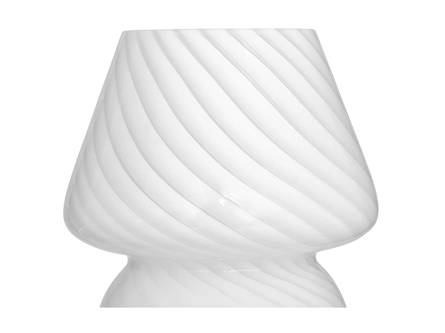 Lampe champignon en Verre Blanc D 15 x H 18.5 cm