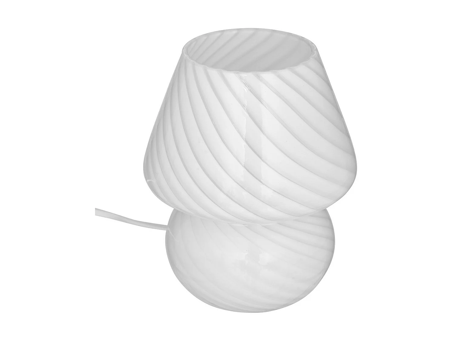 Lampe champignon en Verre Blanc D 15 x H 18.5 cm