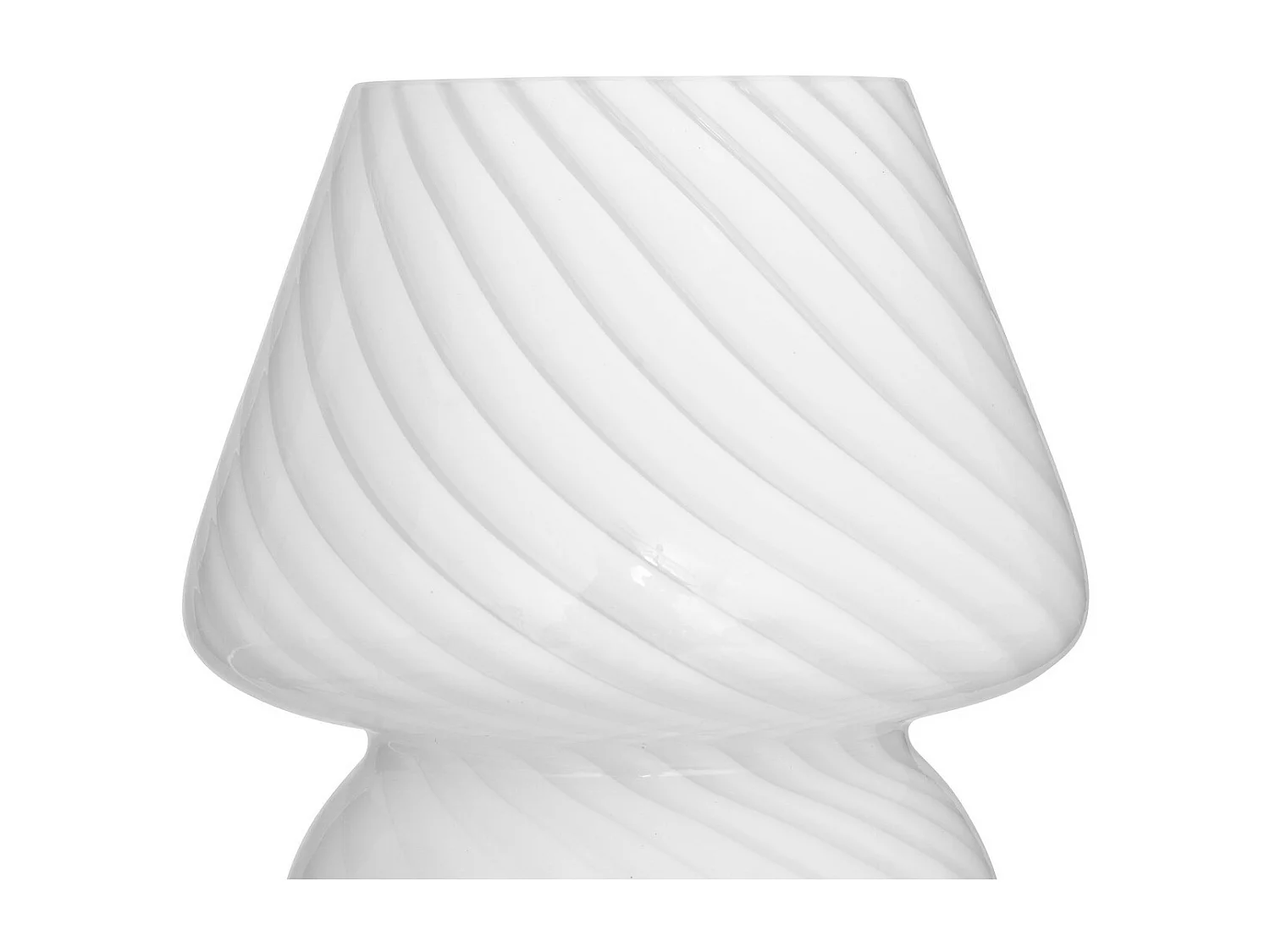 Lampe champignon en Verre Blanc D 15 x H 18.5 cm