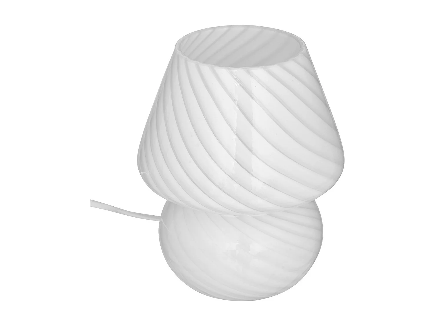 Lampe champignon en Verre Blanc D 15 x H 18.5 cm