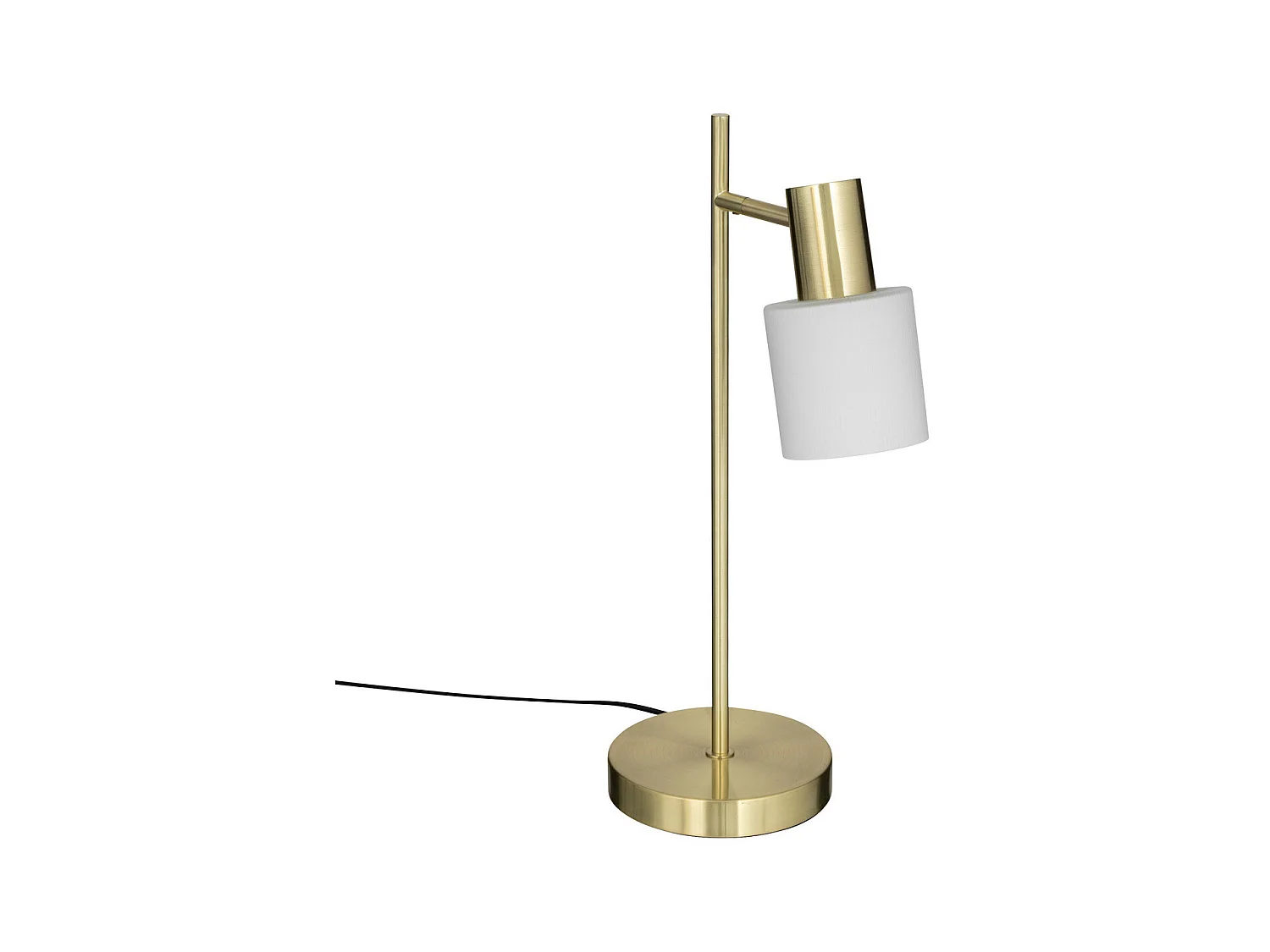Lampe à poser en métal Doré et abat-jour en verre Blanc H 45 cm