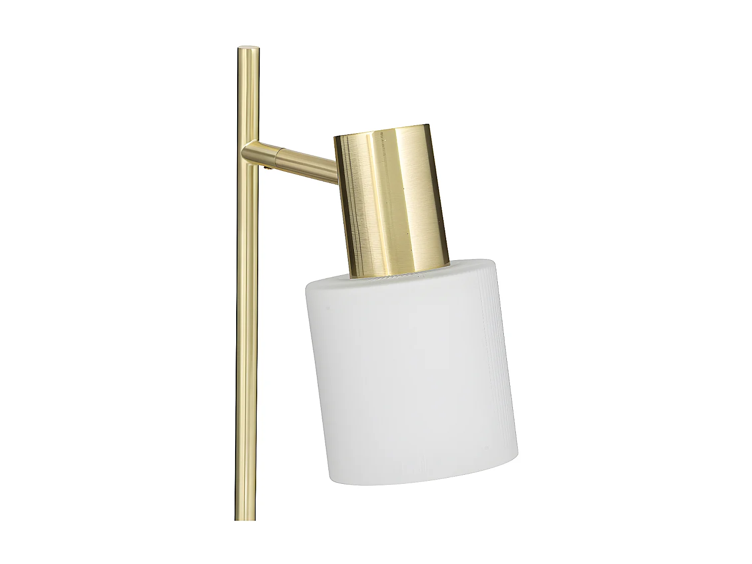 Lampe à poser en métal Doré et abat-jour en verre Blanc H 45 cm