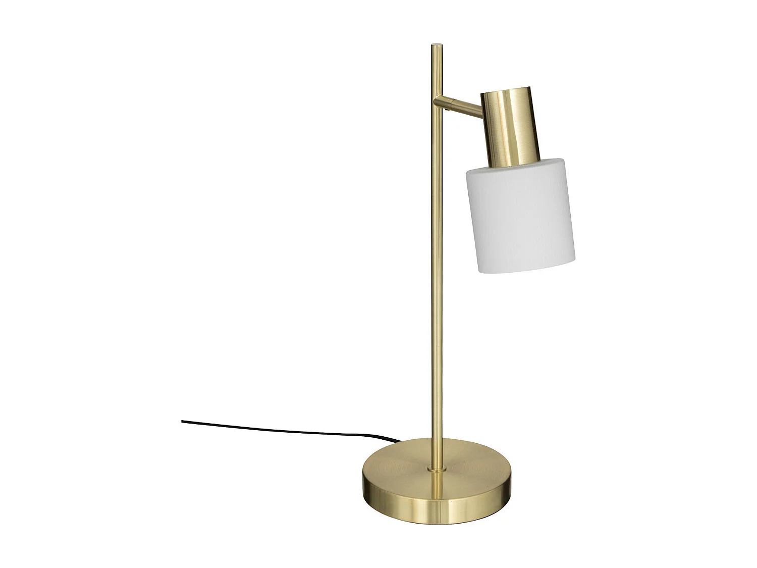 Lampe à poser en métal Doré et abat-jour en verre Blanc H 45 cm