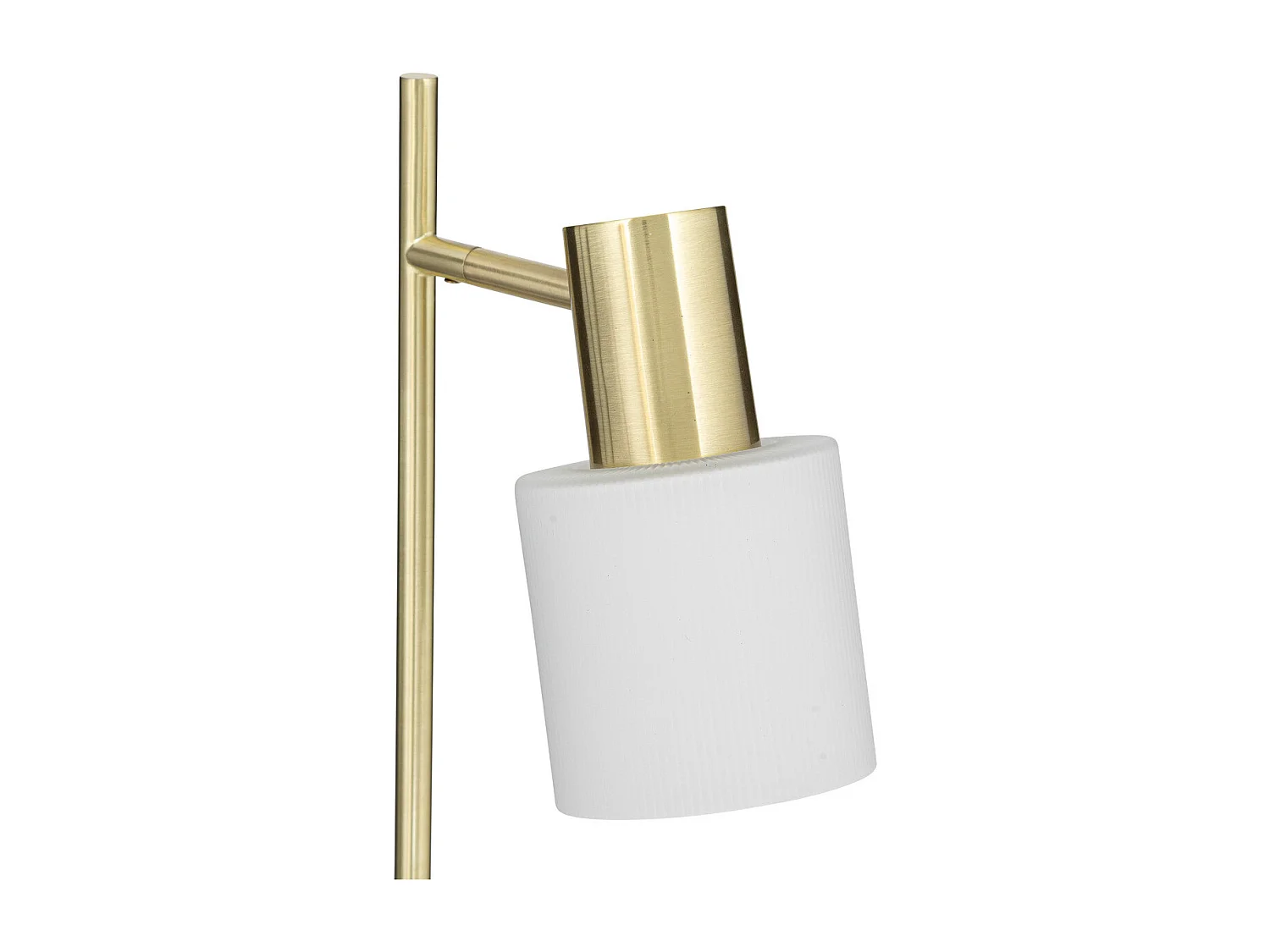 Lampe à poser en métal Doré et abat-jour en verre Blanc H 45 cm