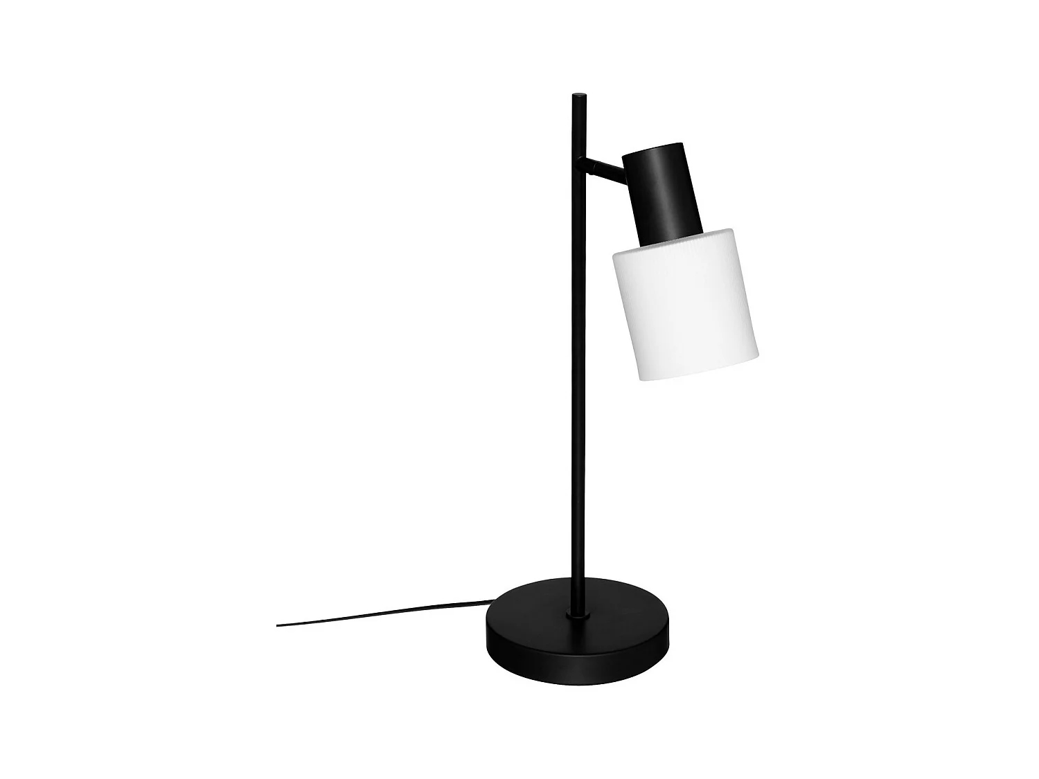 Lampe à poser en métal Noir et abat-jour en verre Blanc H 45 cm