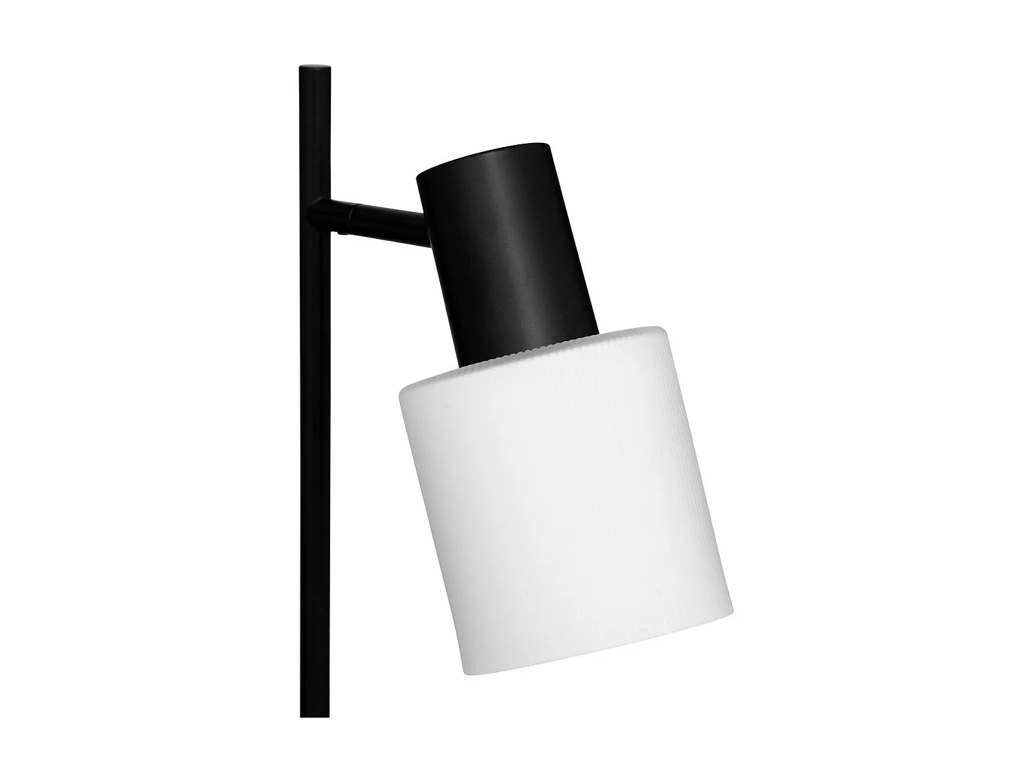 Lampe à poser en métal Noir et abat-jour en verre Blanc H 45 cm