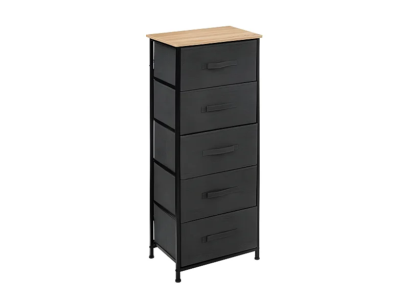 Meuble de Rangement 5 Tiroirs "Tissa" 114cm Gris Foncé