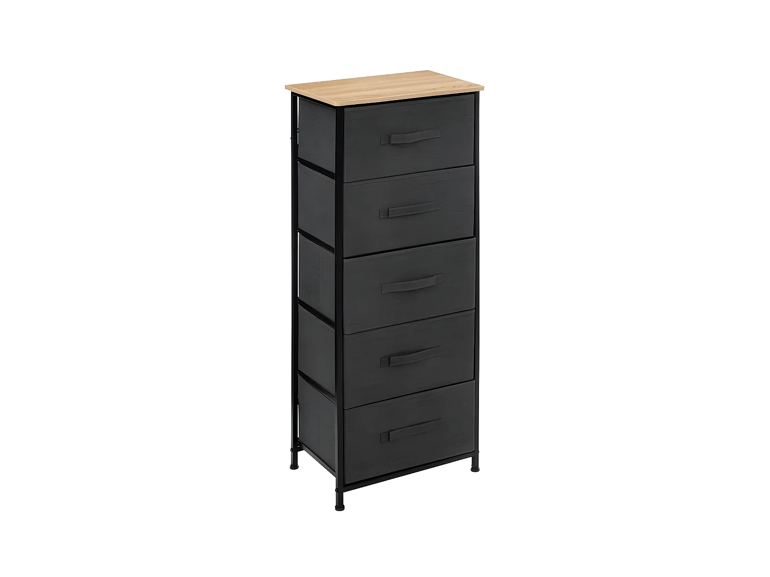 Meuble de Rangement 5 Tiroirs "Tissa" 114cm Gris Foncé