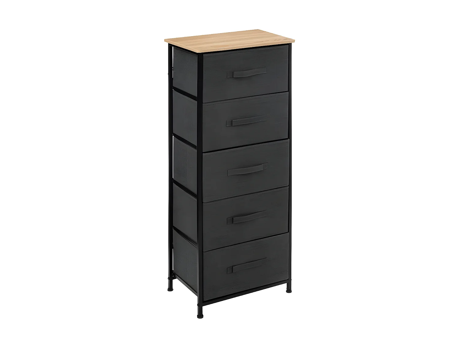 Meuble de Rangement 5 Tiroirs "Tissa" 114cm Gris Foncé