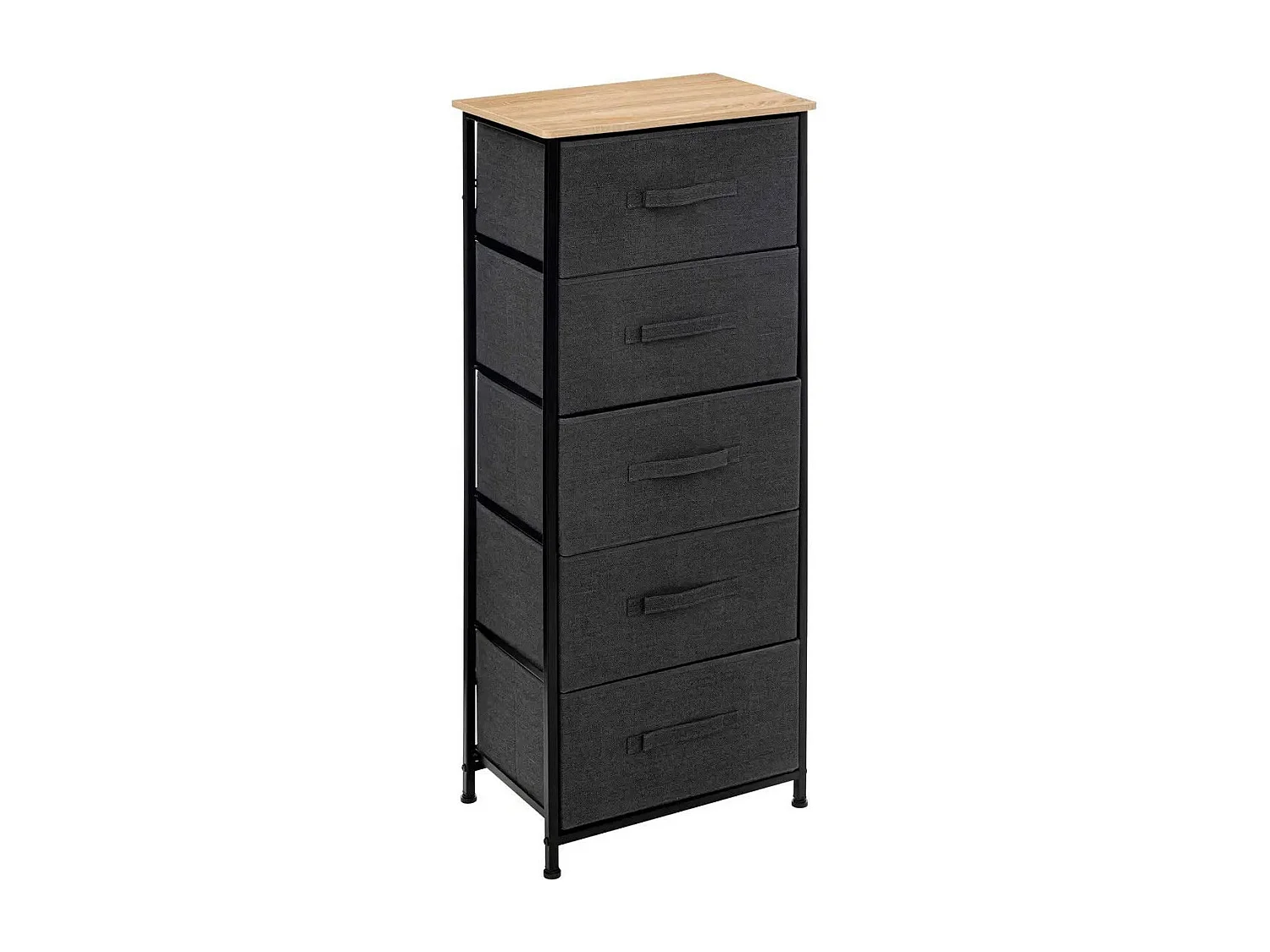 Meuble de Rangement 5 Tiroirs "Tissa" 114cm Gris Foncé