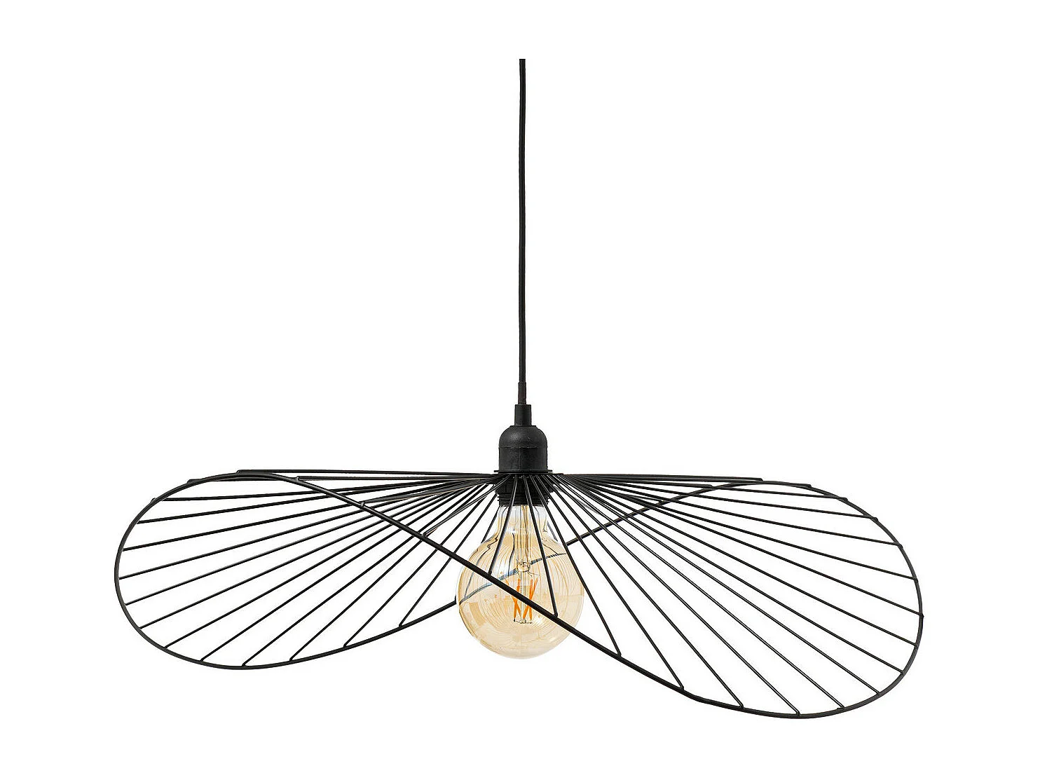 Schwarze Metall-Pendelleuchte 57 x 16 x 58 cm