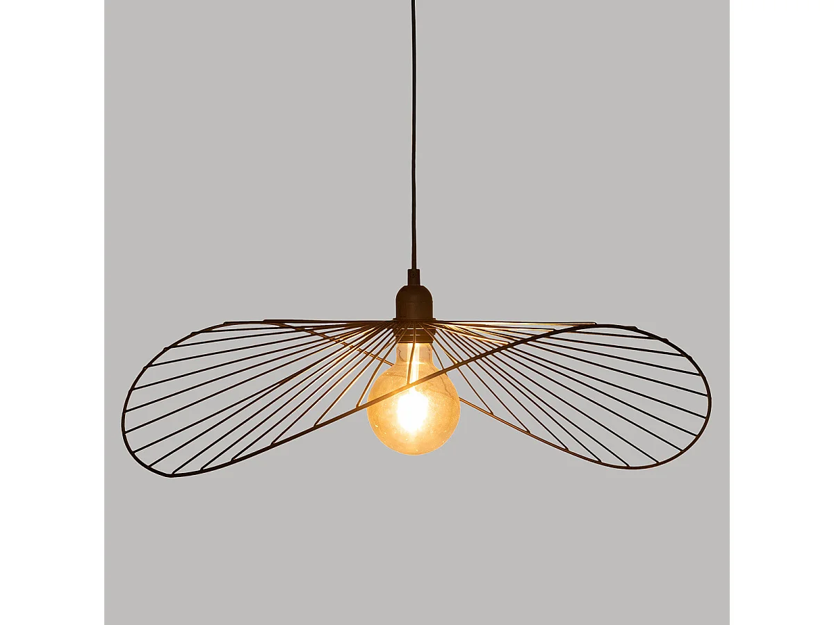 Schwarze Metall-Pendelleuchte 57 x 16 x 58 cm