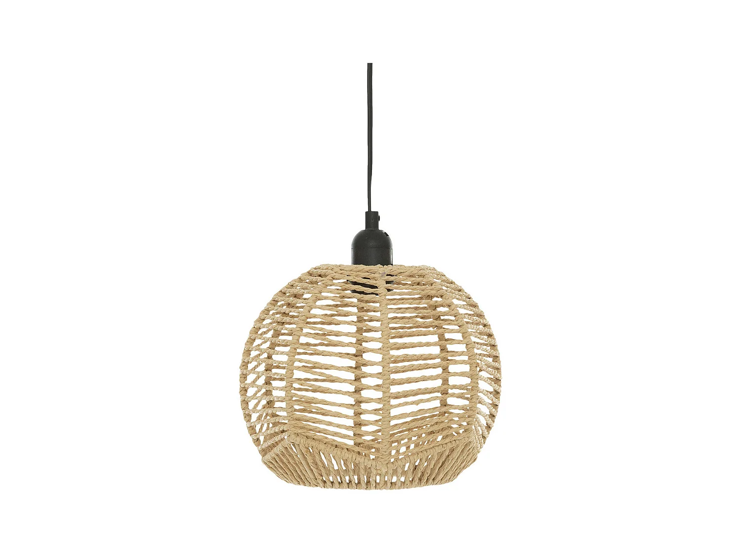 Luminaire Suspension en métal et corde Beige D 24 cm