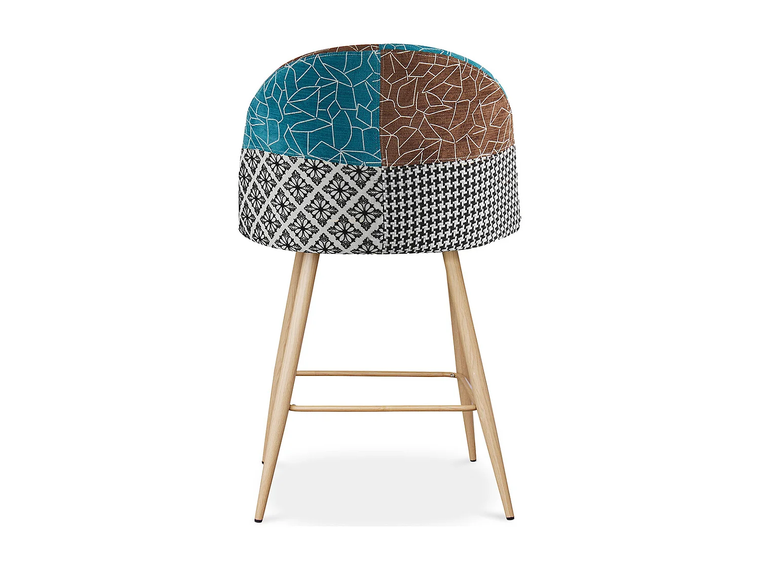 Taburete Tapizado en Patchwork - Estilo Escandinavo - 66cm - Evelyne