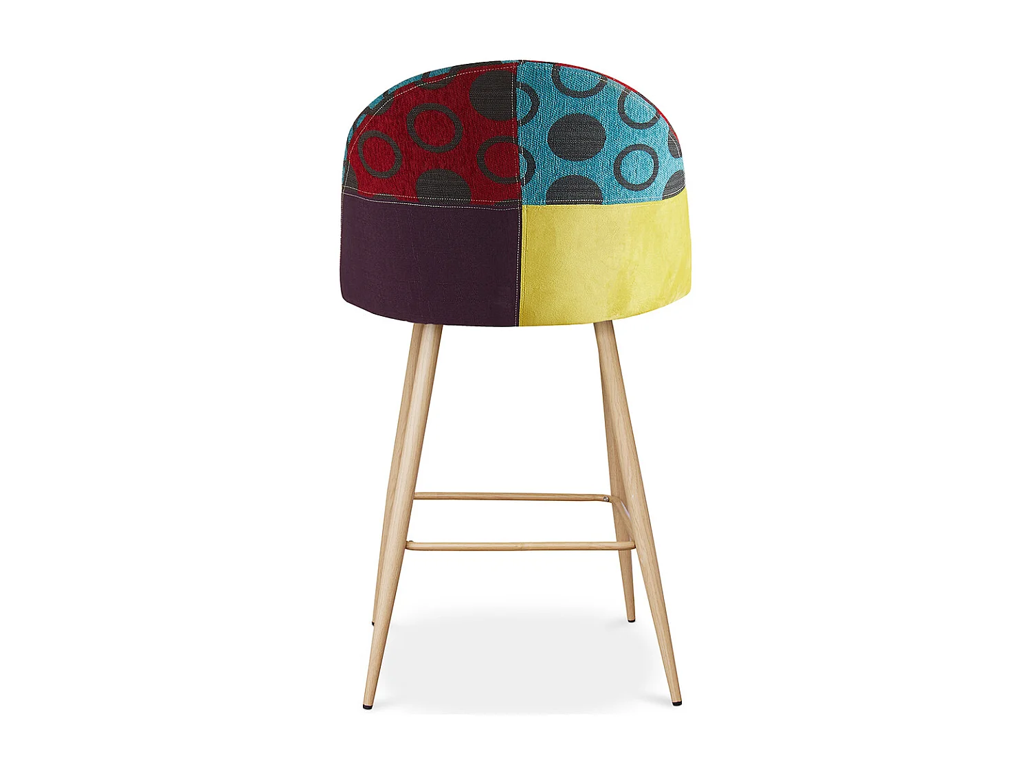 Tabouret Rembourré en Patchwork - Style Scandinave - 66cm - Evelyne Multicolore