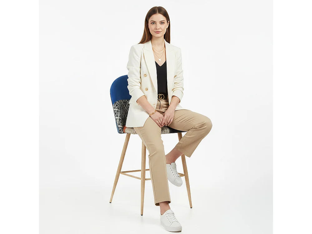 Taburete Tapizado en Patchwork - Estilo Escandinavo - 66cm - Evelyne