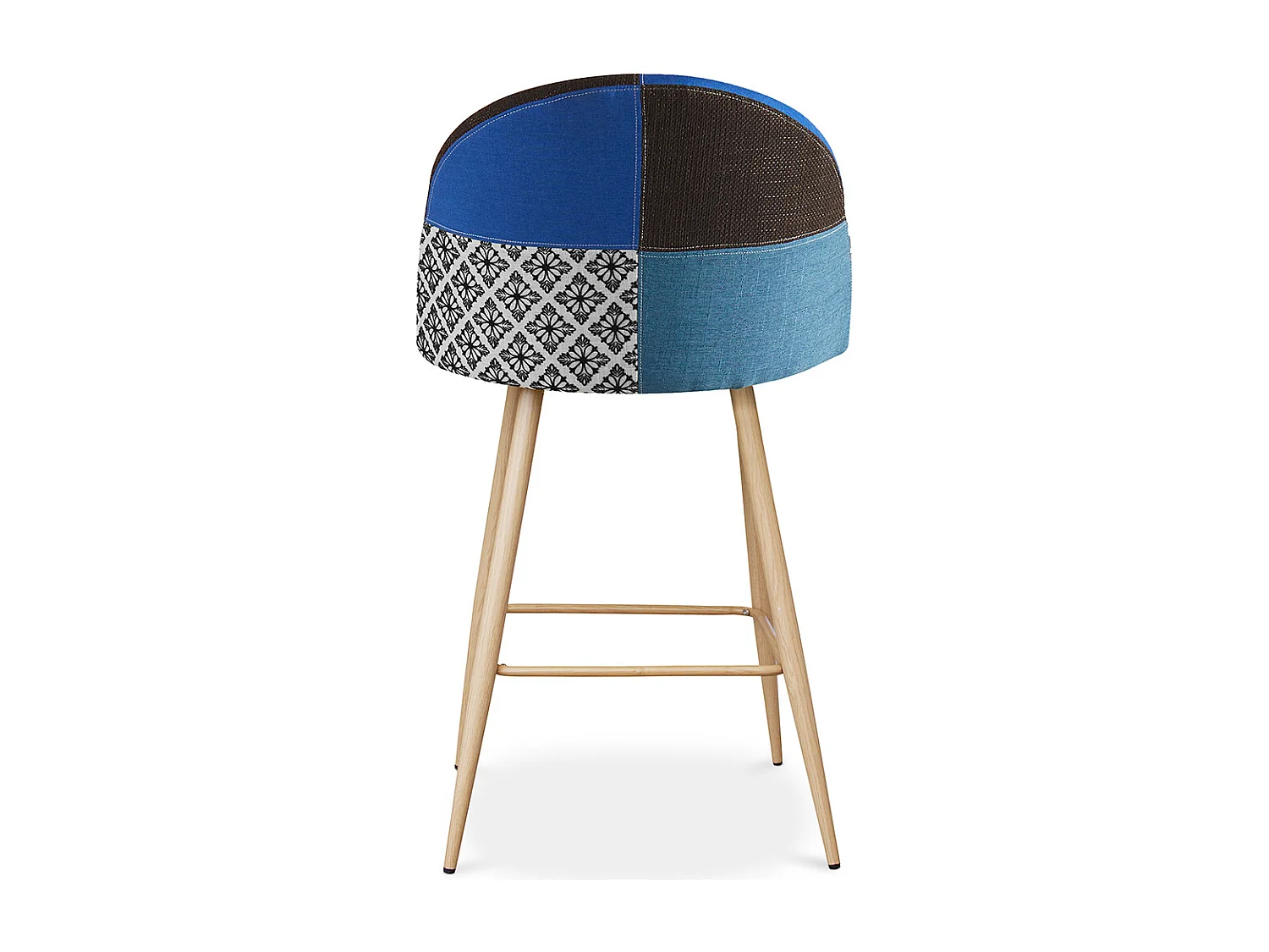 Taburete Tapizado en Patchwork - Estilo Escandinavo - 66cm - Evelyne