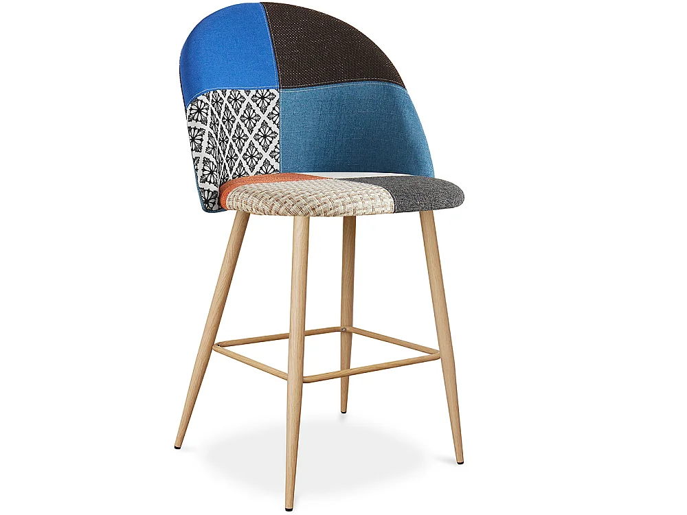 Sgabello Imbottito in Patchwork - Stile Scandinavo - 66cm - Evelyne