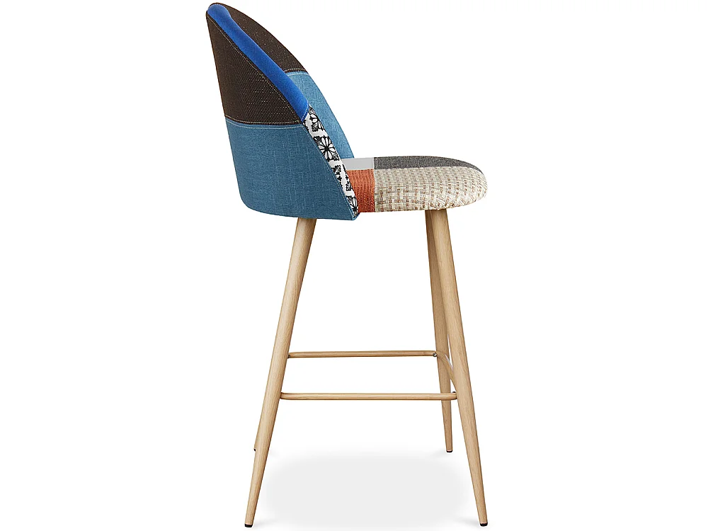 Sgabello Imbottito in Patchwork - Stile Scandinavo - 66cm - Evelyne