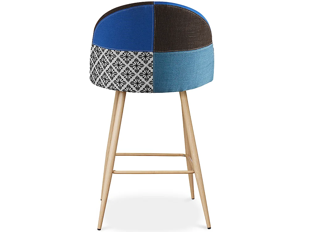 Sgabello Imbottito in Patchwork - Stile Scandinavo - 66cm - Evelyne